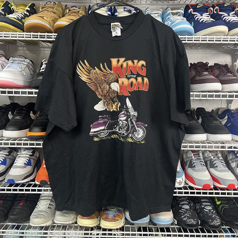 Vintage 90s King Of The Road XXL T Shirt Biker Tee Eagle Motorcycle