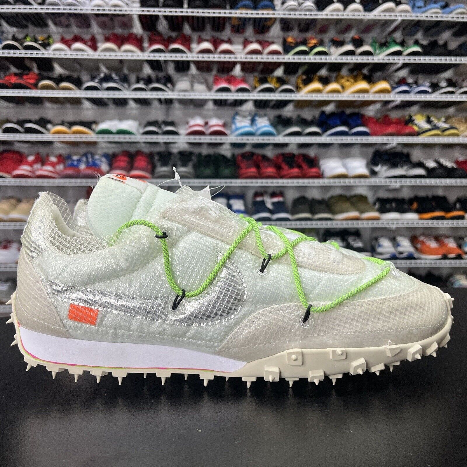 Nike Waffle Racer X Off-White White Electric Green CD8180-100