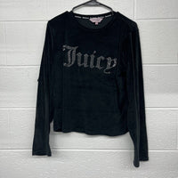 Juicy Couture Black Velour Long Sleeve Sleepwear Shirt Womens Size XL