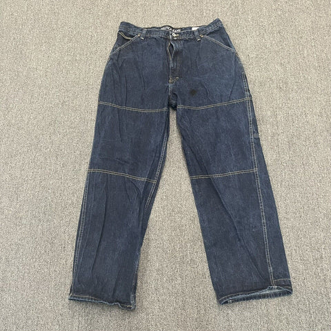 Nautica Jeans Men's Size 42x34 Dark Wash Blue Denim Flap Pockets Vintage