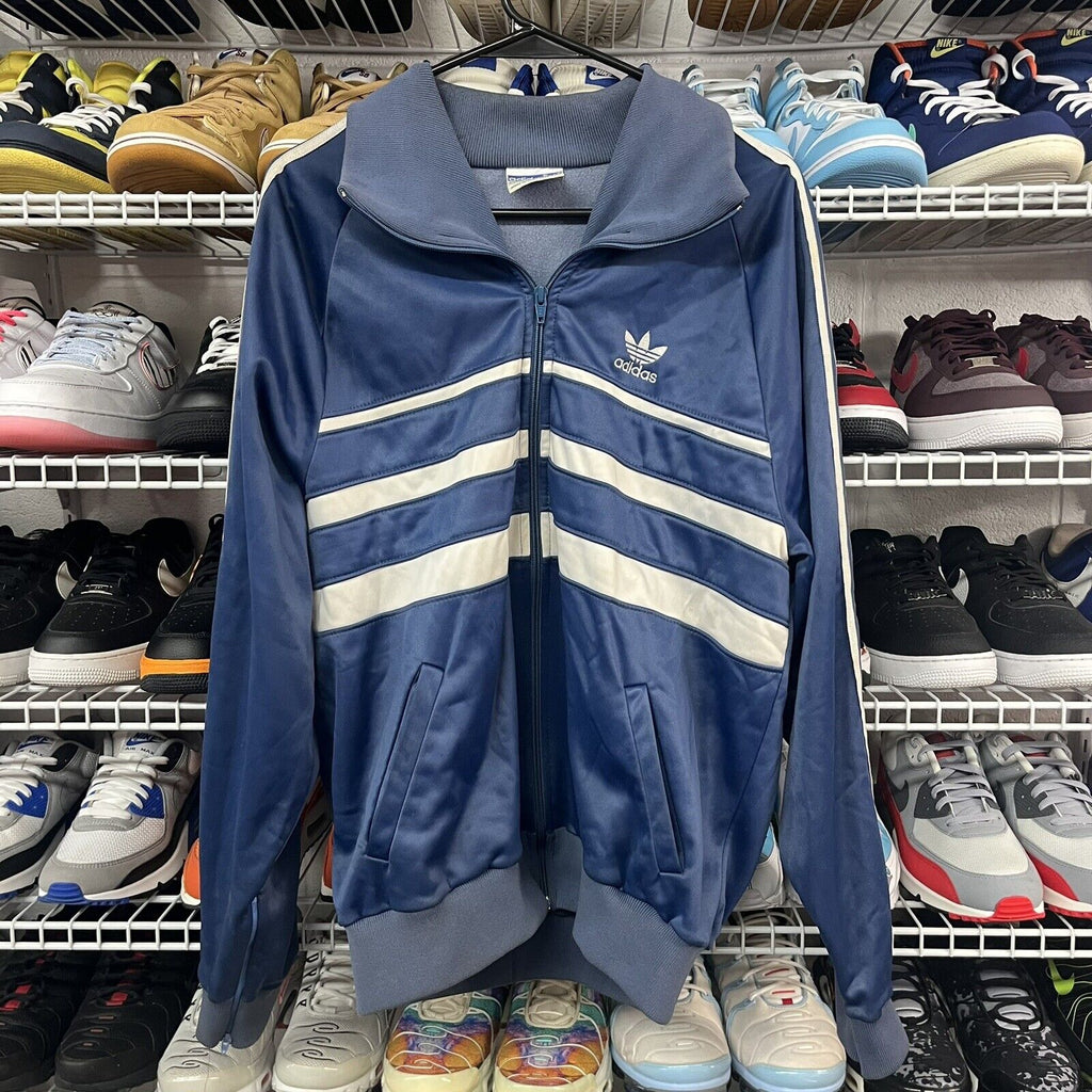 VTG 80s Adidas Special Run DMC Collaboration Track Suit Jacket Pants L Navy Blue - Hype Stew Sneakers Detroit