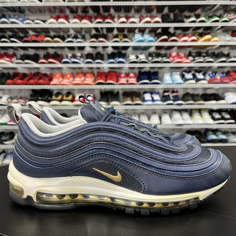 Nike Air Max 97 Midnight Navy Metallic Gold 921826-400 Men's Size