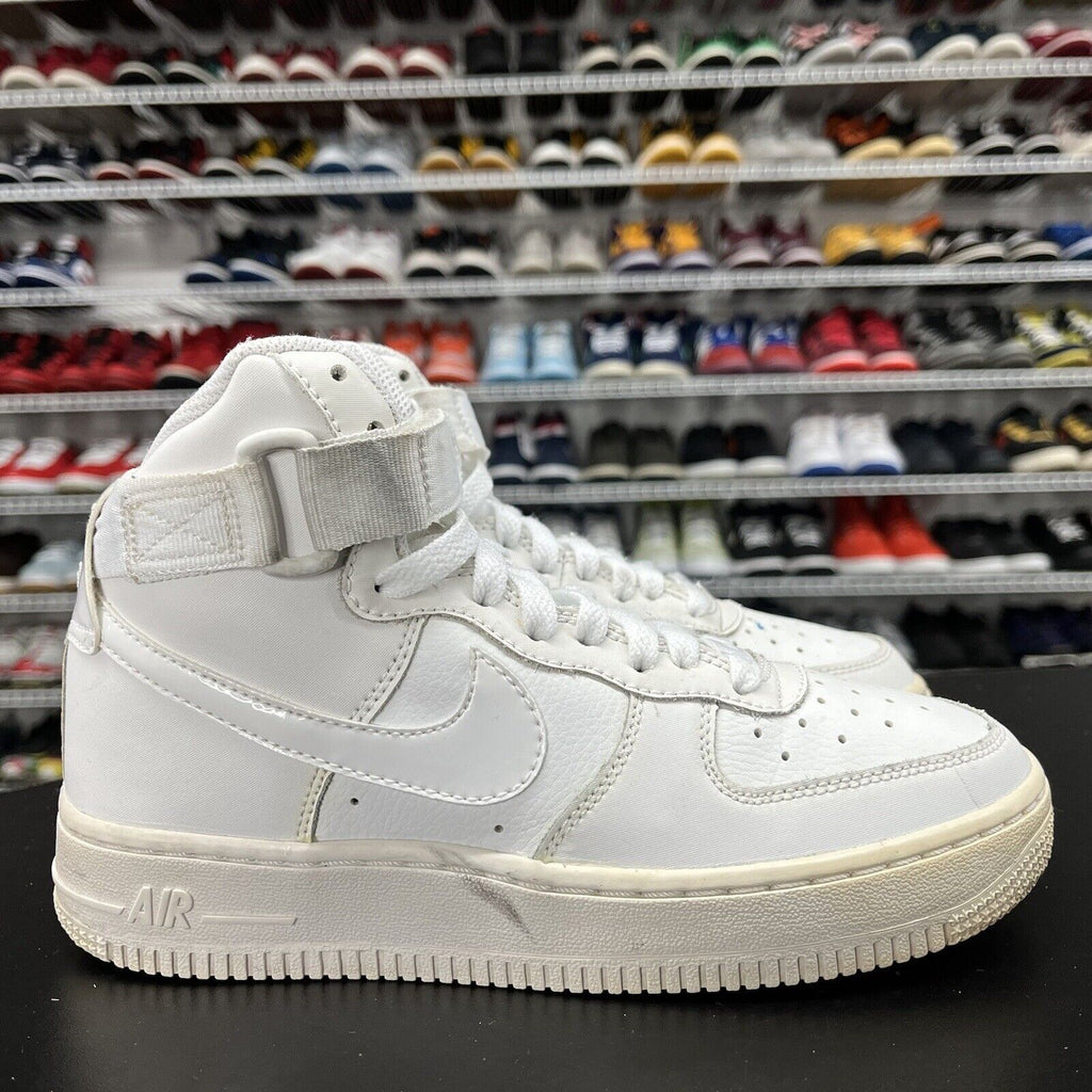 Nike Air Force 1 07 High Triple White GS Shoes 653998-100 Youth Size 4.5Y - Hype Stew Sneakers Detroit