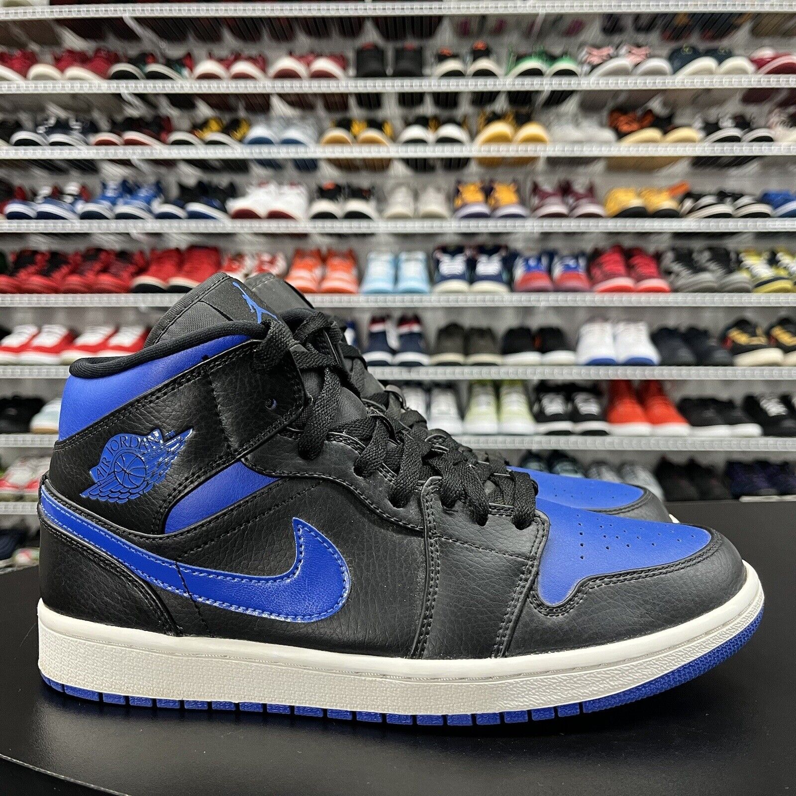 Nike Air Jordan 1 Mid Royal Black Blue 554724-068 Men's Size 9 No Insoles |  Hype Stew Sneakers Detroit