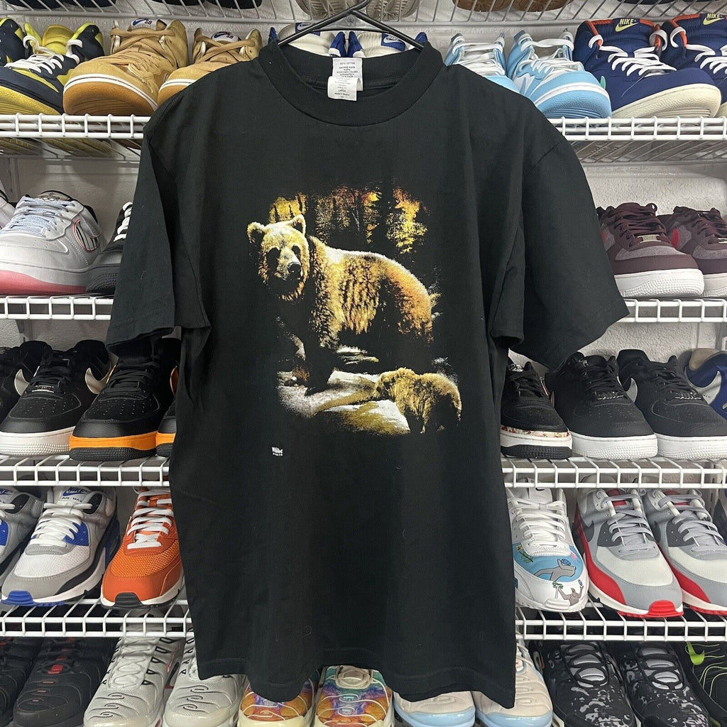 Vintage 80s Bear T-Shirt Wild Side LA 100% Cotton Size Large - Hype Stew Sneakers Detroit