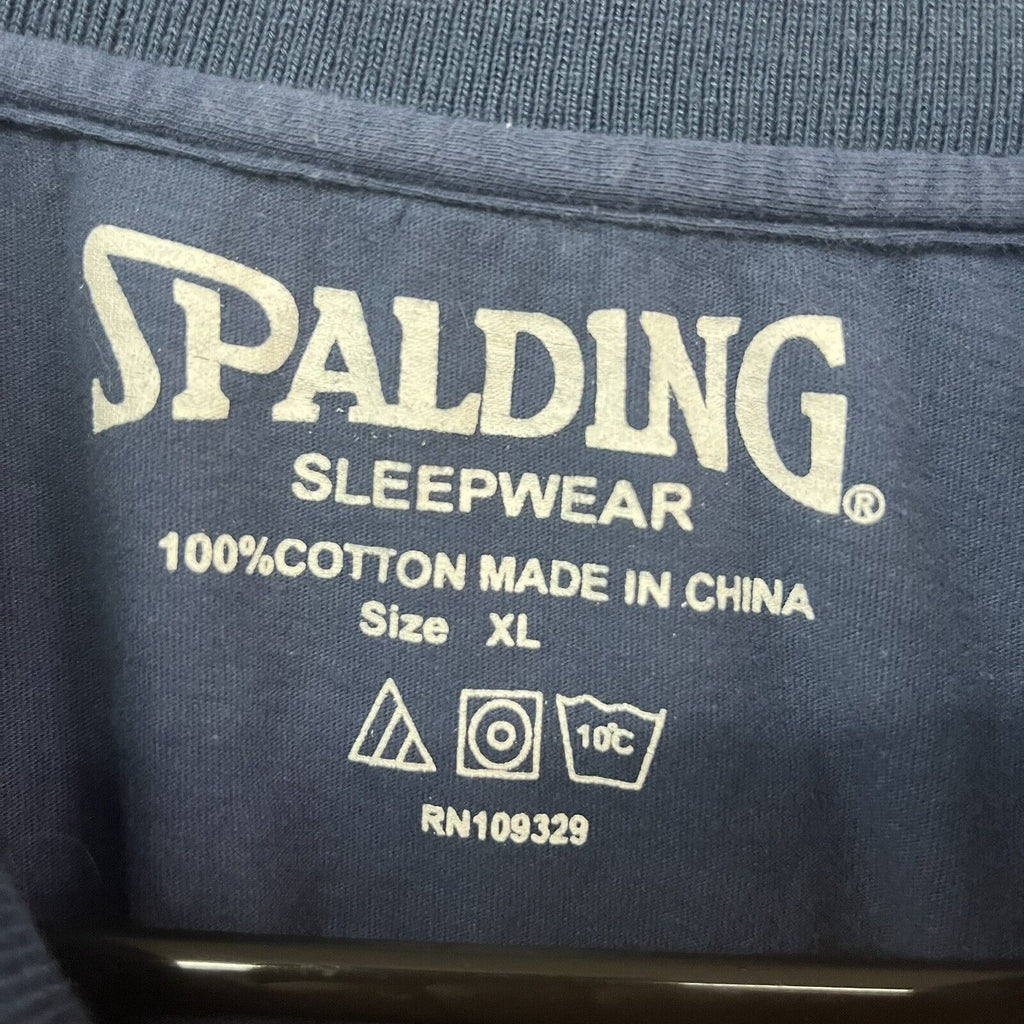 Vintage Spalding Shirt Men's XL Blue Tank Top Basketball 90s 100% Cotton Tee - Hype Stew Sneakers Detroit
