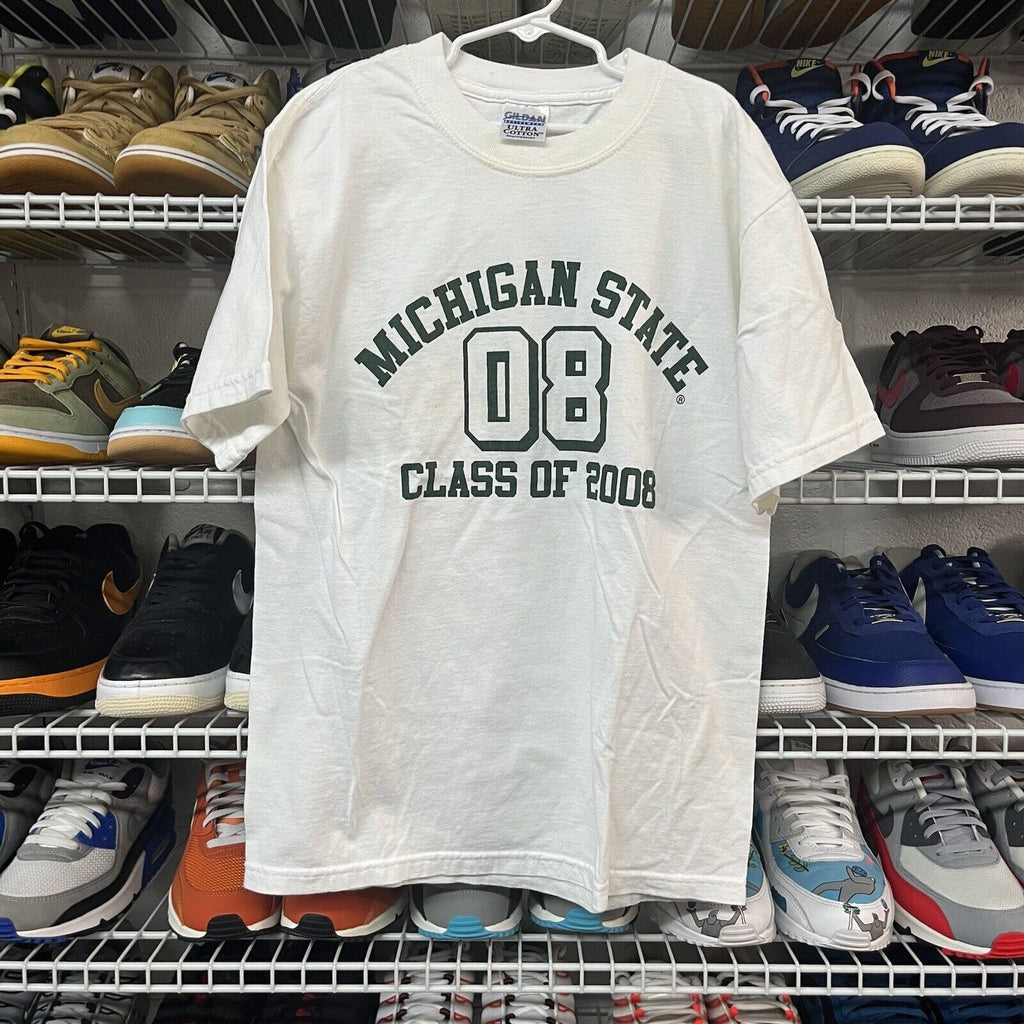 Vtg 2000s White MSU Spartans Class Of 2008 T Shirt Size Small - Hype Stew Sneakers Detroit