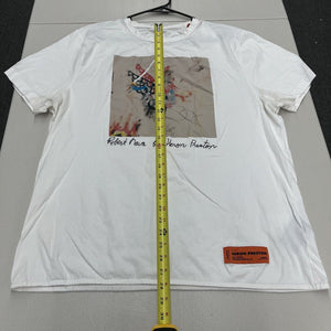 Heron Preston White Robert Nava Edition Tshirt Designer Graphic Tee Size 2XL - Hype Stew Sneakers Detroit