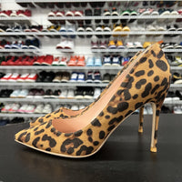 Elisabet Lang Leopard Print Pumps Pointed Toe Brown Womens Size 10