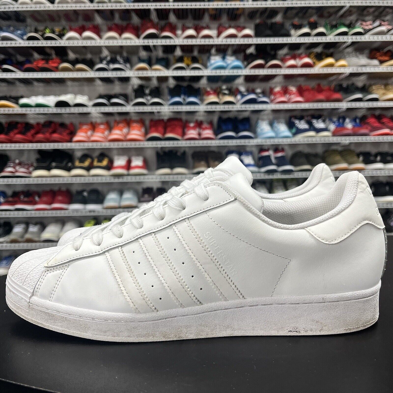Adidas Superstar Triple White Shell Toe EG4960 Men's Size 13 Missing 1 Insole Adidas Superstar Triple White Shell Toe EG4960 Men's Size 13 Missing 1 Insole