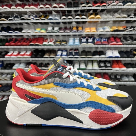 Puma RS-X Puzzle White Yellow Black Blue Multicolor 371570-04 Men's Size US 8