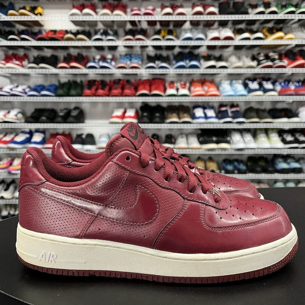 Nike Air Force 1 Crimson Red Patent Leather Sneakers 315122-601 Men's Size 9.5 - Hype Stew Sneakers Detroit