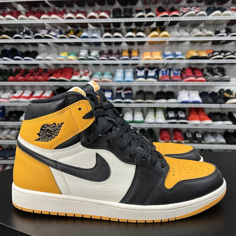 Nike Air Jordan 1 Retro High OG Taxi Black Yellow Toe 555088-711 Mens Size 13