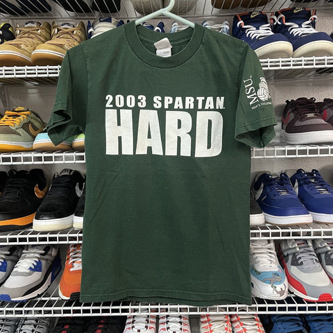 Vtg 00s MSU 2003 Spartan Hard Double Sided Men's Volleyball T Shirt Size Small