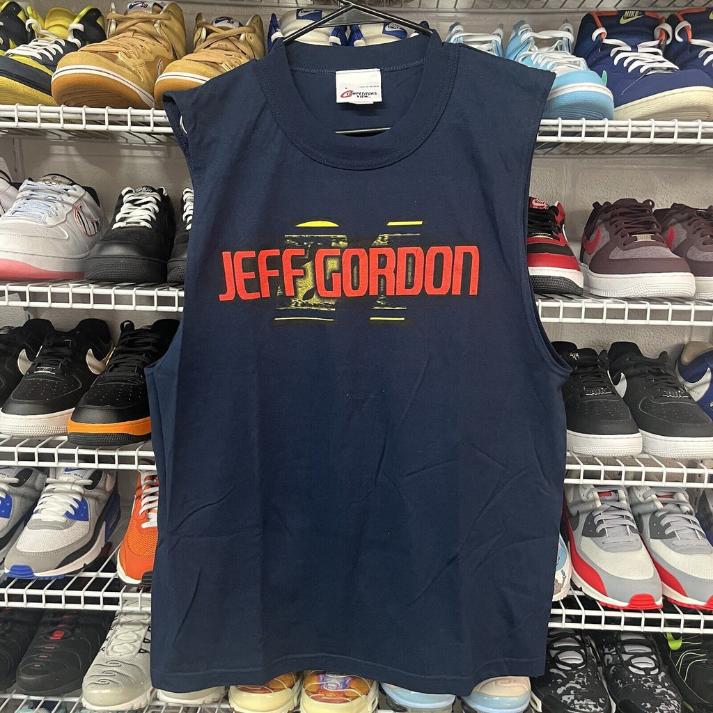 Vintage 2000s Jeff Gordan NASCAR Shirt L Adult Blue Sleeveless #24 Racing Tee - Hype Stew Sneakers Detroit