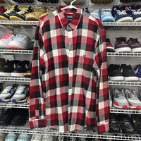 Ralph Lauren Men's XXL Red Plaid Long Sleeve Chaps Flannel - Hype Stew Sneakers Detroit