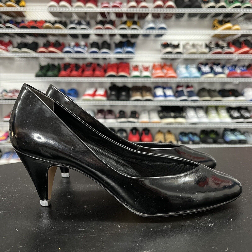 Vtg 90s 9 West Pump Brilliant Black Patent Leather Pointed Toe Heels Size 7.5M - Hype Stew Sneakers Detroit