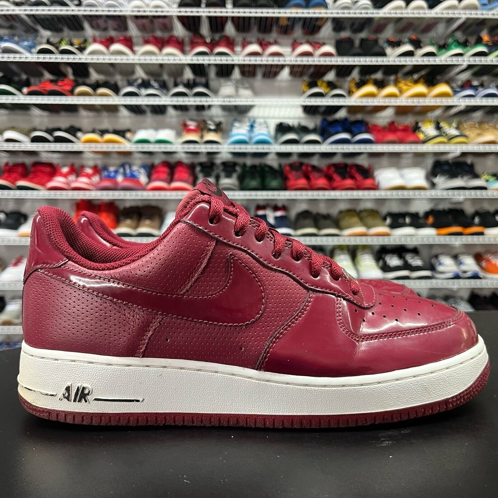 Nike Air Force 1 Crimson Red Patent Leather Sneakers 315122-601 
