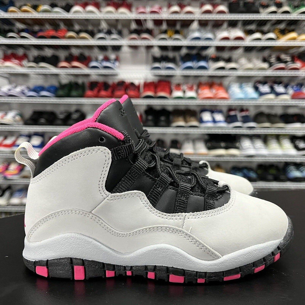 Nike Air Jordan 10 Retro Vivid Pink PS Girls Shoes 487212-008 Kids Size 13C - Hype Stew Sneakers Detroit