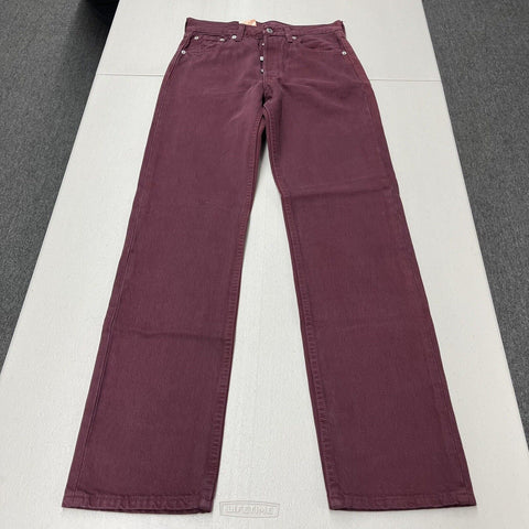 NWT Levis 501 Men's Original Straight Leg Jeans Button Fly Maroon Red Size 29x32