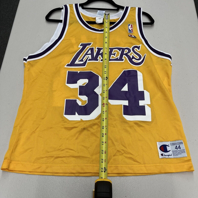 Vintage 90s Shaquille O'Neal #34 Los Angeles Lakers Champion Jersey Men's Size 44 - Hype Stew Sneakers Detroit