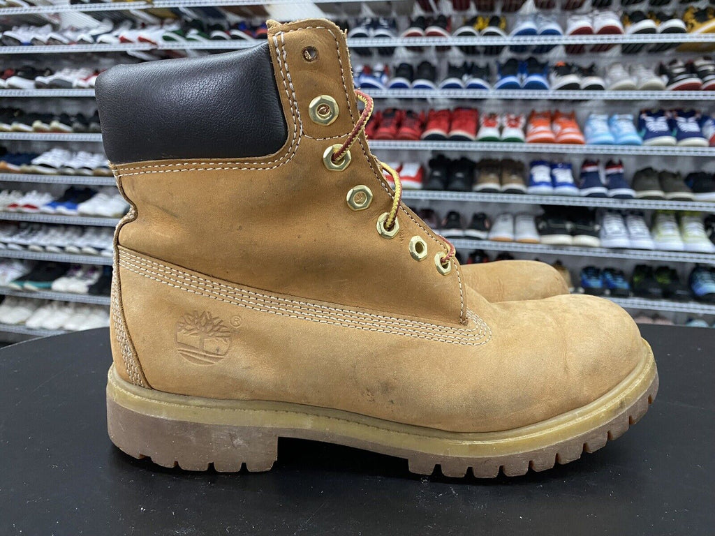 Timberland Men's 6 Inch Premium Waterproof Boots Wheat Nubuck Men's Size 7.5 - Hype Stew Sneakers Detroit