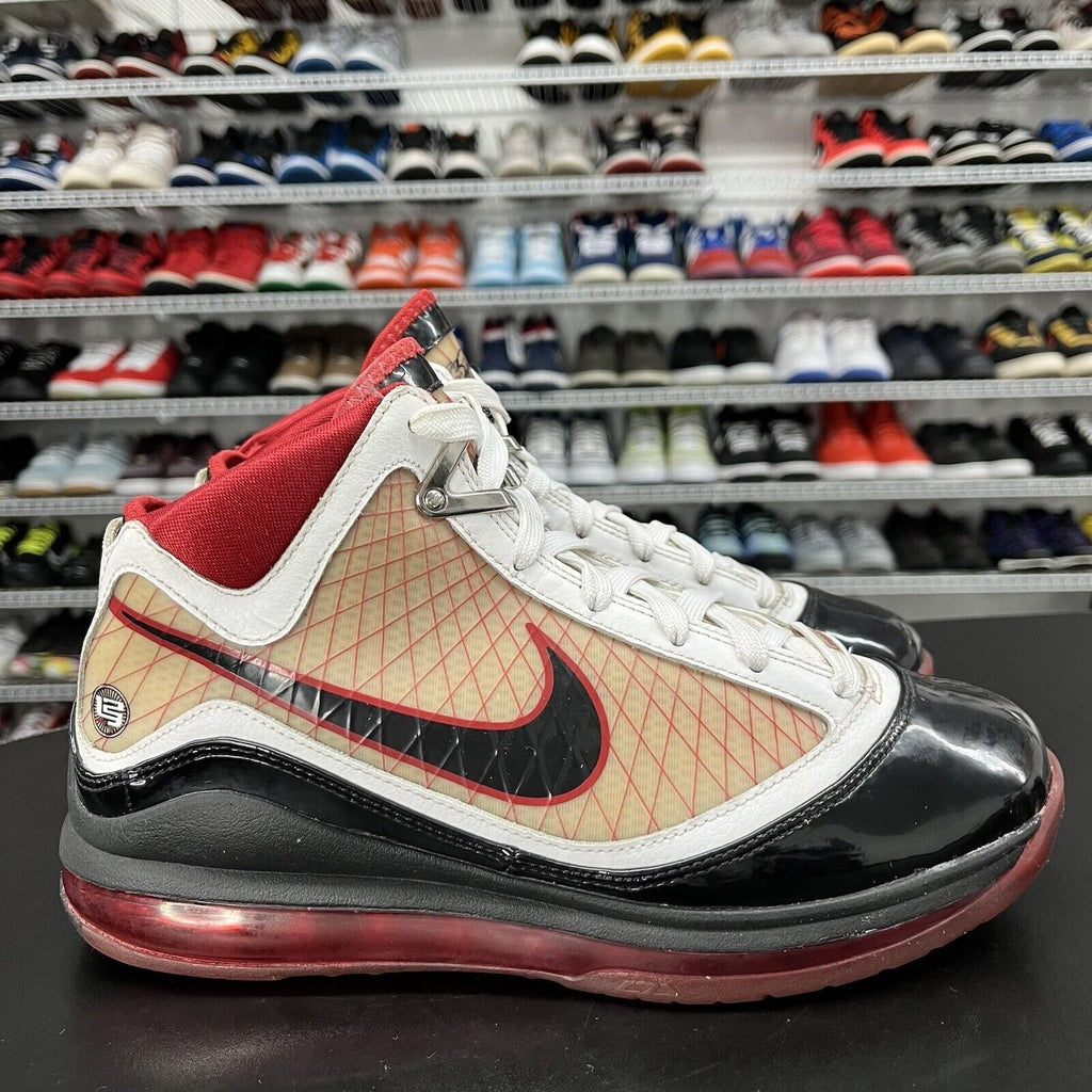 Nike Air Max Lebron VII 7 Red White Black 2009 375793-101 Men's Size 7Y - Hype Stew Sneakers Detroit