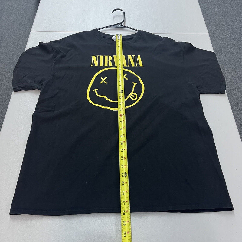 Nirvana Black Shirt Yellow Smiley Face 2016 Adult Size XL - Hype Stew Sneakers Detroit