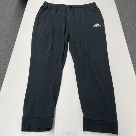 Adidas Sweatpants Men's Black Jogger Cuffed Pockets Logo Size XL