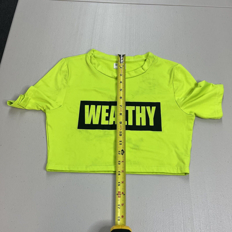 ‹¨¬The Wealthy Brand Women's Gym Shirt Sz L Neon Yellow - Hype Stew Sneakers Detroit