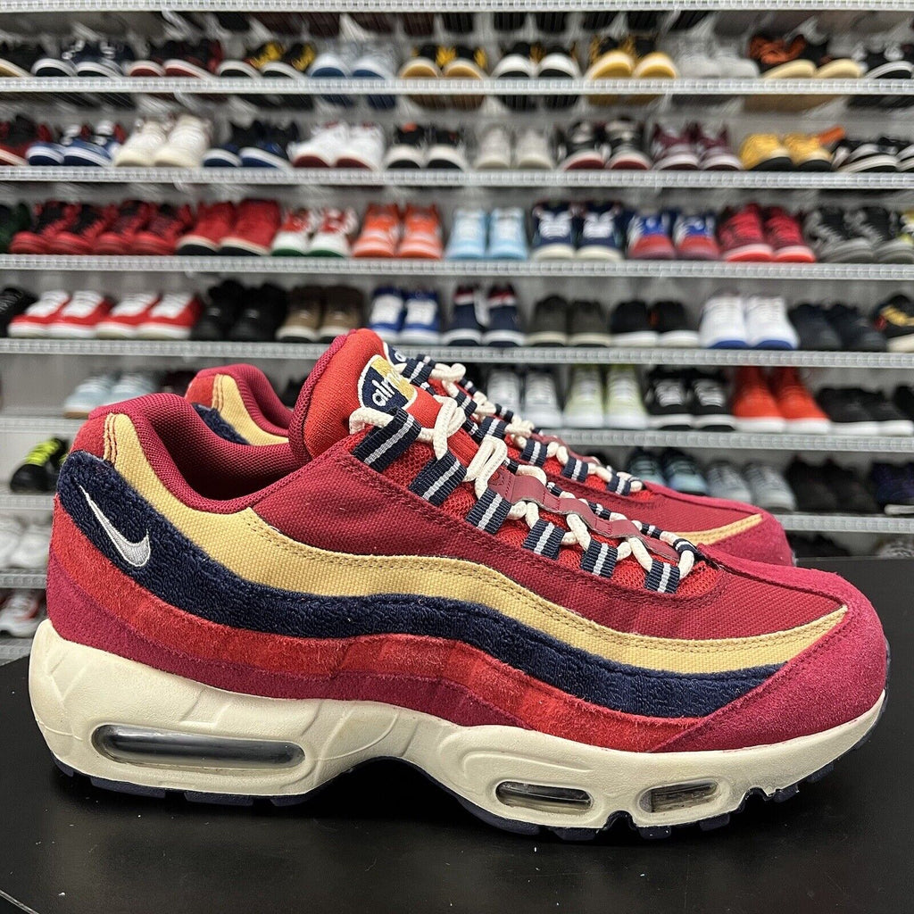 Nike Air Max 95 Red Crush Wheat Gold 2018 538416-603 Men's Size 9.5 - Hype Stew Sneakers Detroit