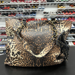 Jessica Simpson Large Animal Print Tote Purse Studded Bows Chain Straps Pockets - Hype Stew Sneakers Detroit