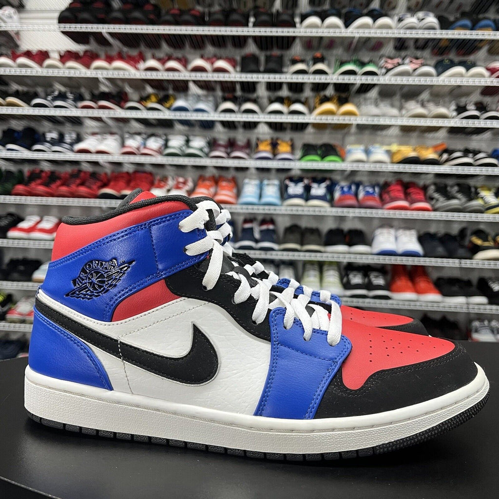 Nike Air Jordan 1 Mid Top 3 Red Blue 554724-124 Men's Size 11.5