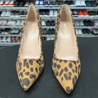 Elisabet Lang Leopard Print Pumps Pointed Toe Brown Womens Size 10