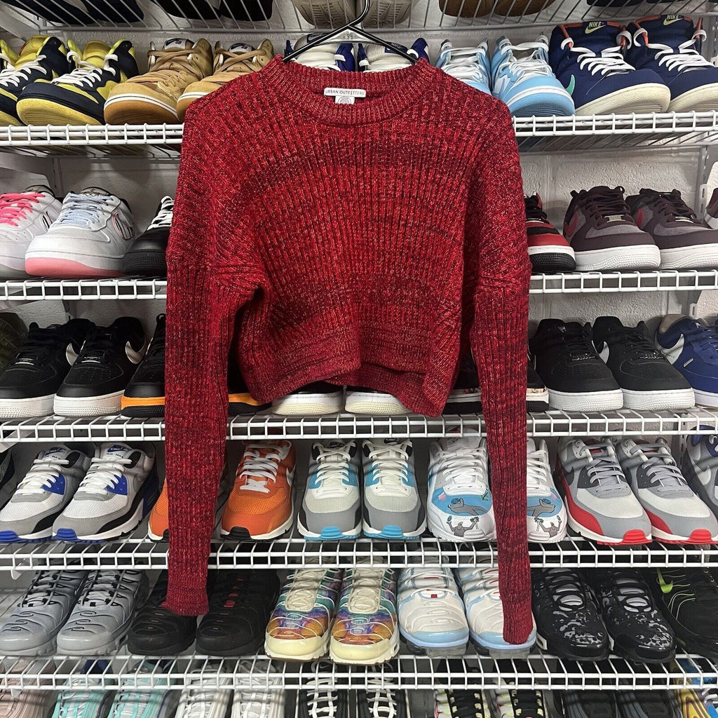 Urban Outfitters Cropped Long Sleeve Red Knit Sweater Size M - Hype Stew Sneakers Detroit