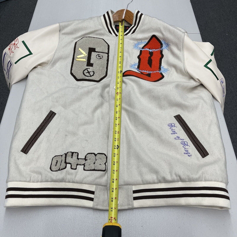 Gala Original Streetwear Letterman Jacket "Dynasty" Ivory Size 3XL - Hype Stew Sneakers Detroit