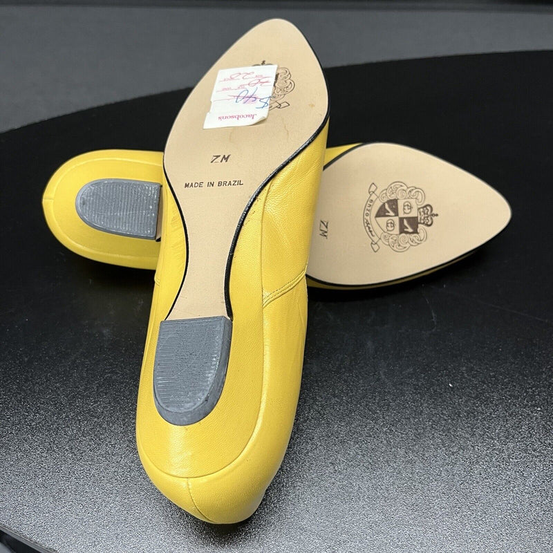 Enzo Angiolini Leather Slip On Butterfly Dress Shoes Yellow Women's Size 7M - Hype Stew Sneakers Detroit