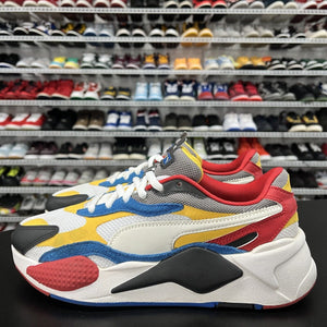 Puma RS-X Puzzle White Yellow Black Blue Multicolor 371570-04 Men's Size US 8