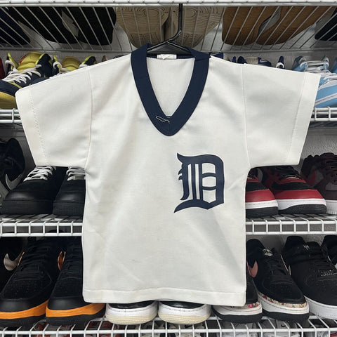 VTG 70s Detroit Tigers Sand Pro Knit Made USA Baseball Jersey Youth Size 6-7 MLB