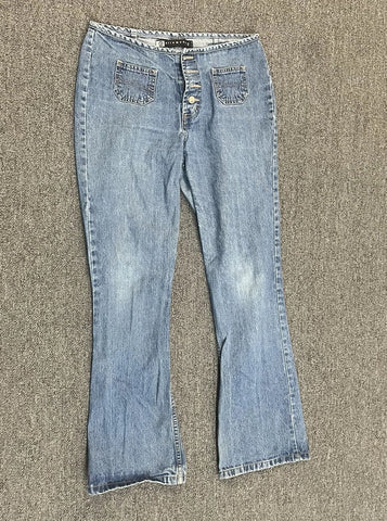 Vintage 90s Ellemenno Low Rise Flared Jeans Sz 9