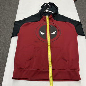 Deadpool Marvel Comics Black Red Hoodie Sweatshirt Men's Size Large