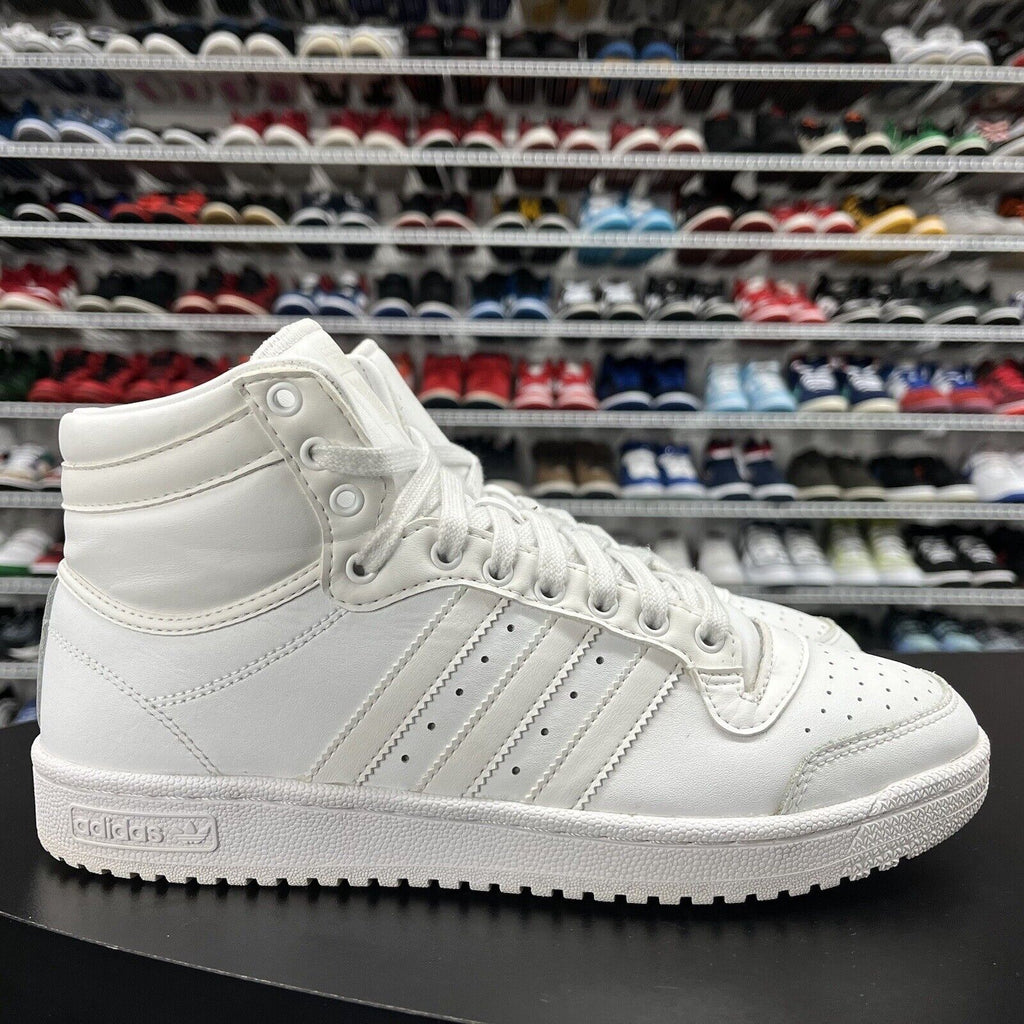 Adidas Originals Top Ten White Leather Hi Top Triple White FV6131 Size 8.5 - Hype Stew Sneakers Detroit