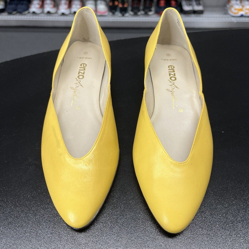Enzo Angiolini Leather Slip On Butterfly Dress Shoes Yellow Women's Size 7M - Hype Stew Sneakers Detroit