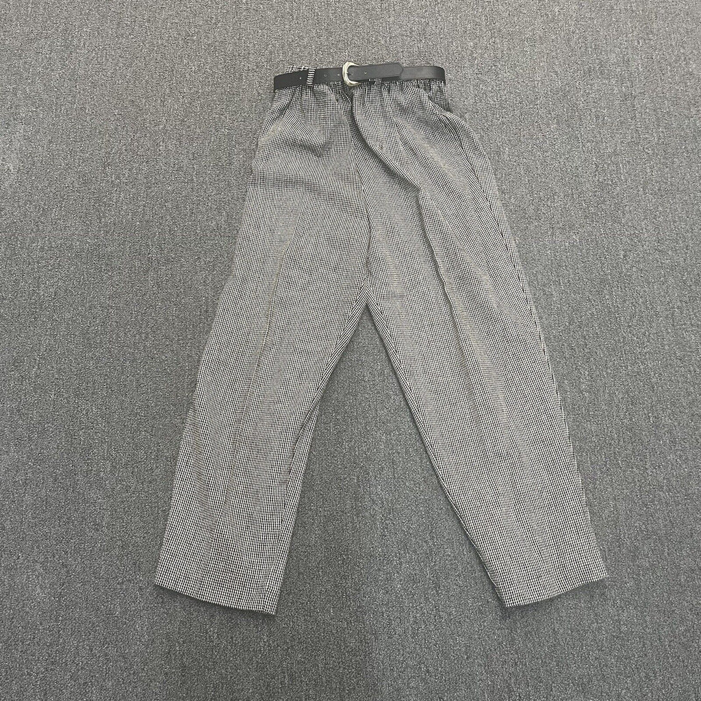 VTG 70s Alfred Dunner Women's Elastic Waist Gray Plaid Pants & Belt Size 18 - Hype Stew Sneakers Detroit