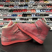 Maison Margiela Future Red Leather High Top Sneakers Italy Mens Sz 43 No Insoles