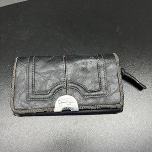 Jessica Simpson Wristlet Wallet Black/Grey Zip And Button Closure - Hype Stew Sneakers Detroit