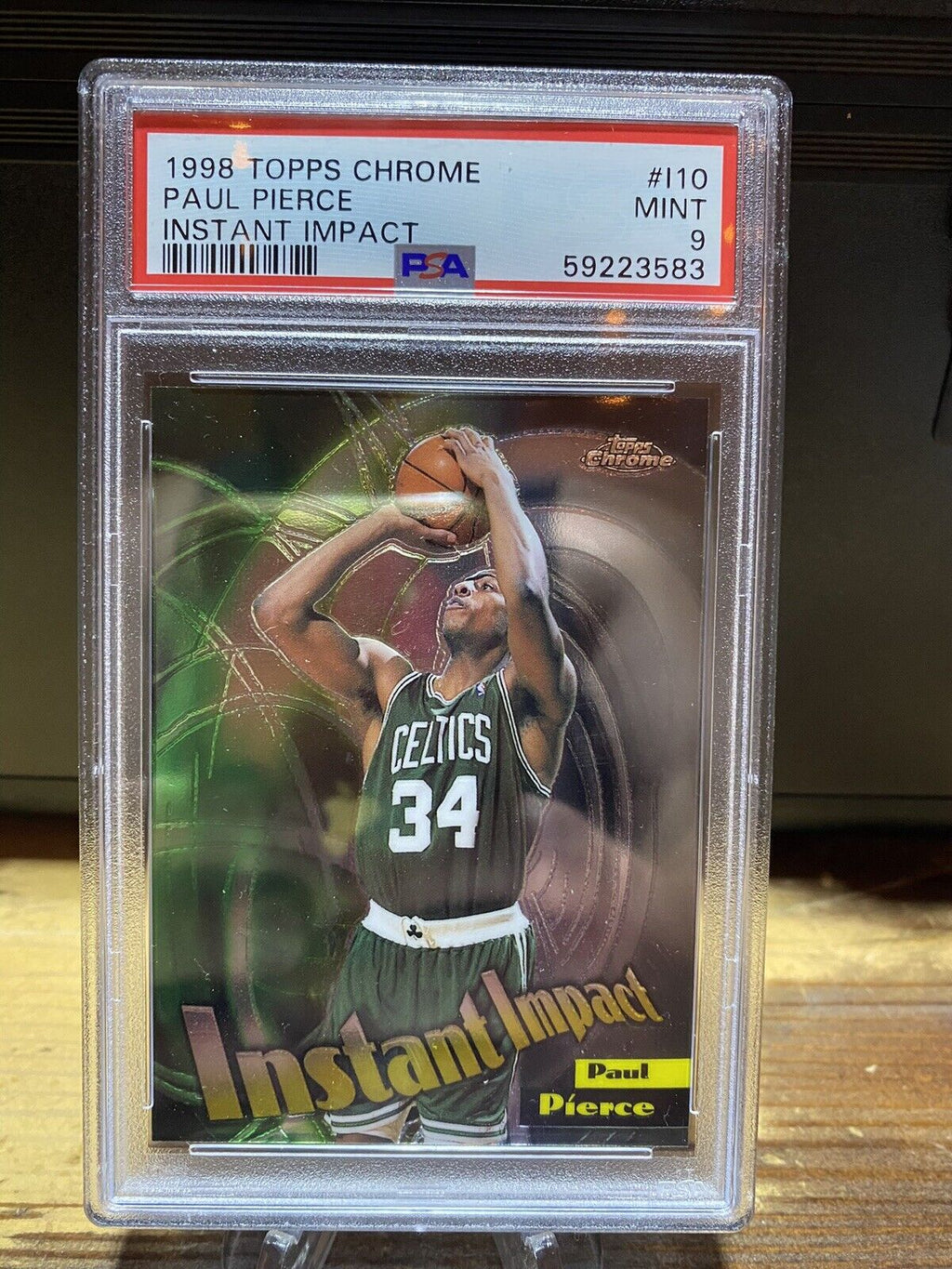 Paul Pierce 1998 Topps Chrome Rookie RC Refractor Instant Impact PSA 9 MINT SP - Hype Stew Sneakers Detroit