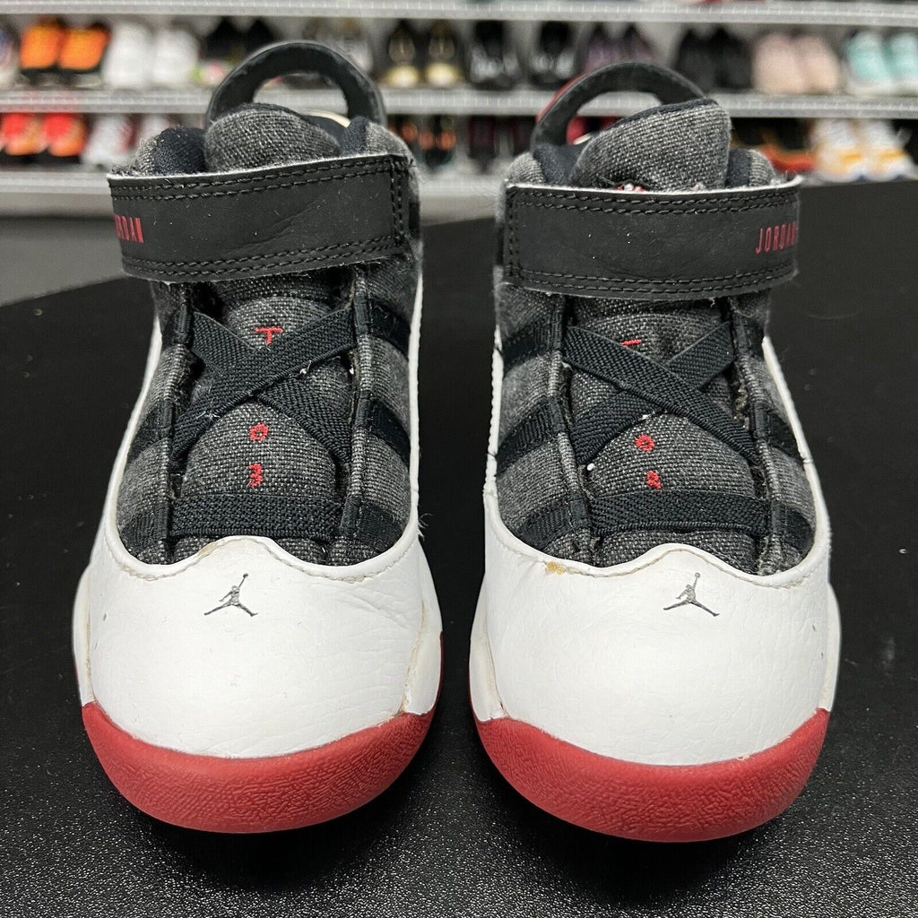 Nike Air Jordan 6 Rings White Black Red Toddlers 323420-012 Kids Size 10C - Hype Stew Sneakers Detroit