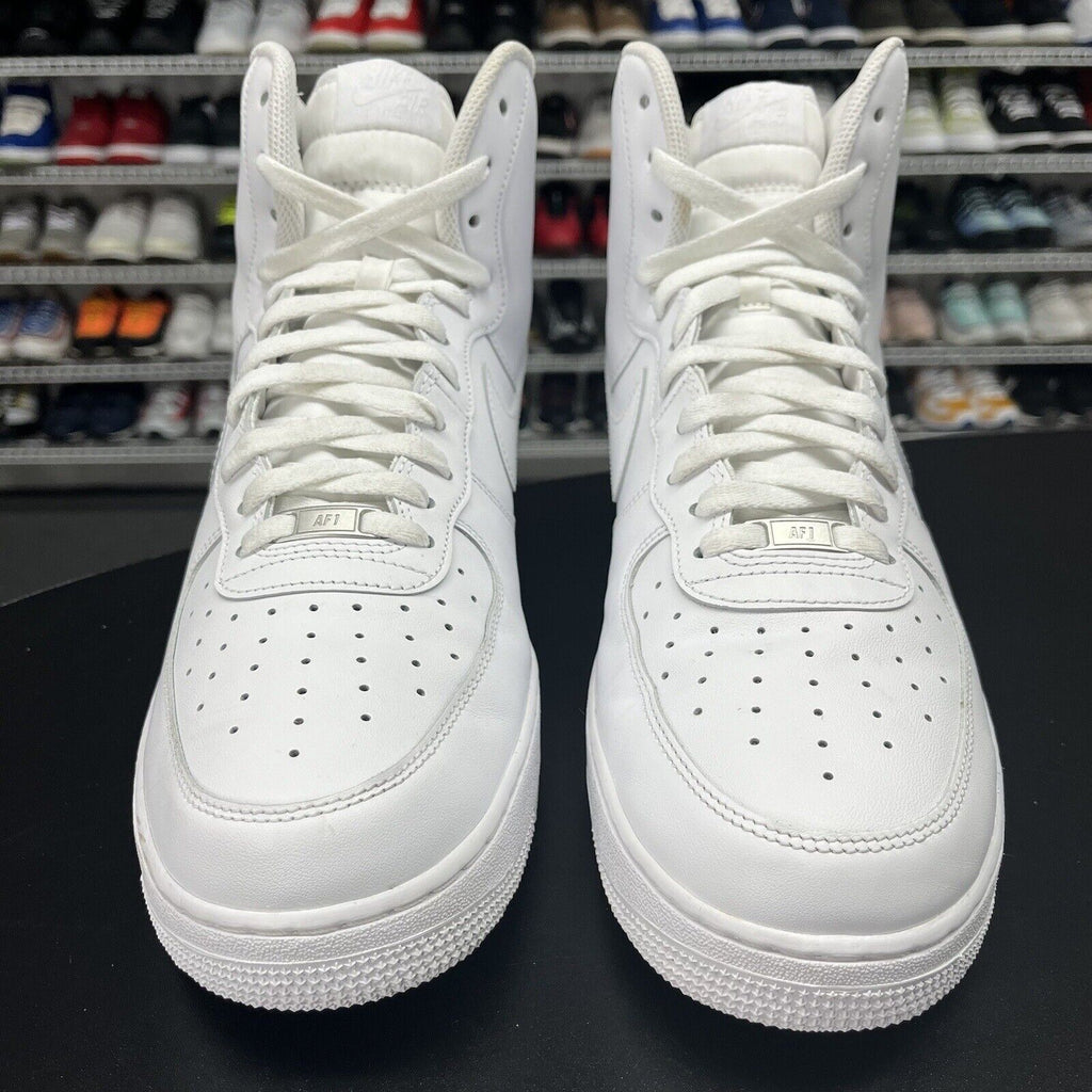 Nike Men Air Force 1 High '07 All White On White CW2290-111 Size 14 - Hype Stew Sneakers Detroit