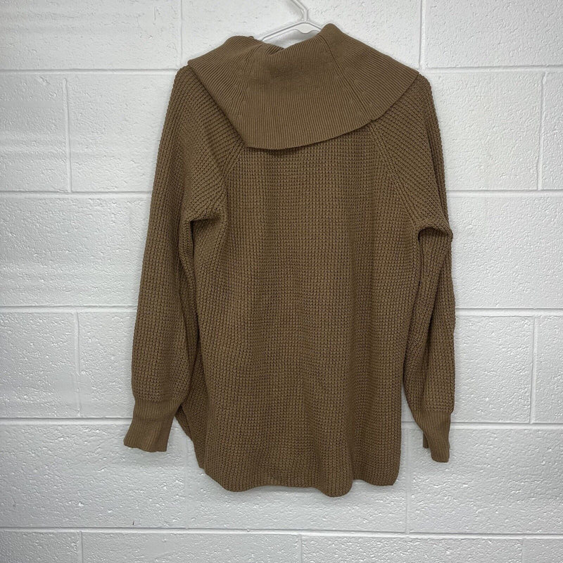 Womens Michael Kors Beige Cotton Blend Tight Knit Turtle Neck Jumper Size M